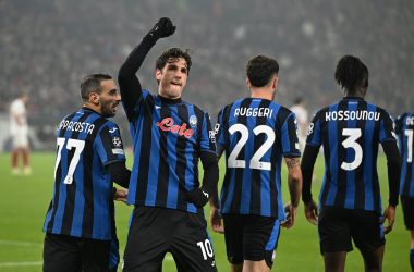 STUTTGART, GERMANY - NOVEMBER 06: Nicolo Zaniolo of Atalanta celebrates scoring his team's second goal during the UEFA Champions League 2024/25 League Phase MD4 match between VfB Stuttgart and Atalanta BC at Stuttgart Arena on November 06, 2024 in Stuttgart, Germany. (Photo by Christian Kaspar-Bartke - UEFA/UEFA via Getty Images)